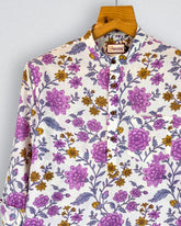 Floral Charm – Printed Cotton Short Kurta